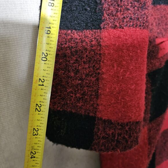 Old Navy Lumberjack Buffalo Plaid Jacket Women's Large Red Black Coat Cabincore - Picture 10 of 12